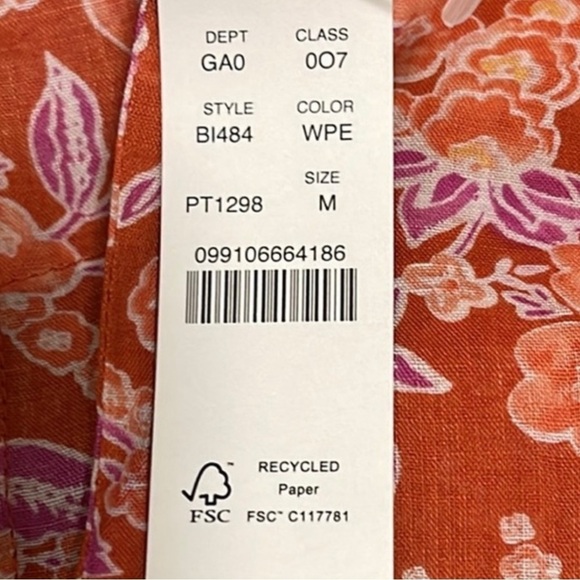 🔥 J Crew Ramie Tunic Top in Painted Block Print NWOT M - Picture 7 of 14